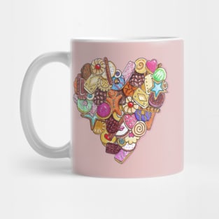 Cookie Heart on Pink Mug